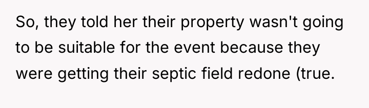 So, they told her their property wasn't going to be...