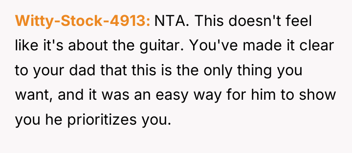 Witty-Stock-4913 NTA. This doesn't feel like it's about the guitar....