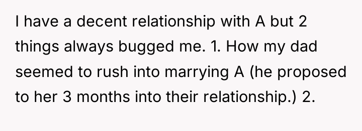 I have a decent relationship with A but 2 things...