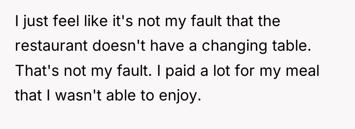 I just feel like it's not my fault that the...