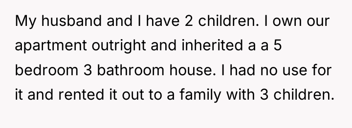 My husband and I have 2 children. I own our...