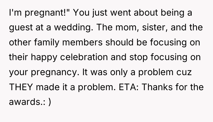 I'm pregnant!" You just went about being a guest at...