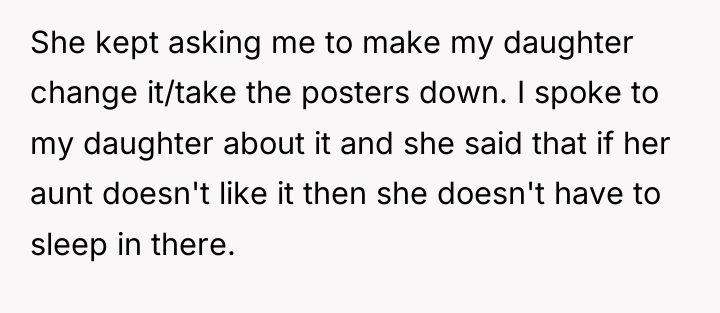 She kept asking me to make my daughter change it/take...