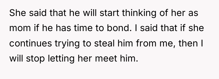 She said that he will start thinking of her as...