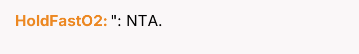 HoldFastO2 ": NTA.