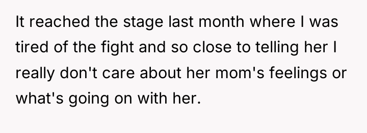 It reached the stage last month where I was tired...