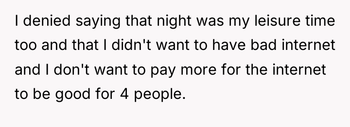 I denied saying that night was my leisure time too...