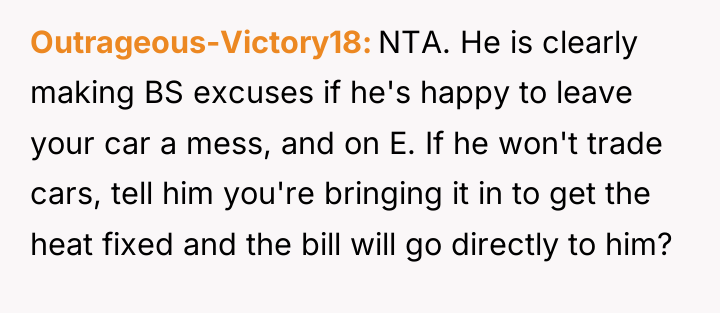 Outrageous-Victory18 NTA. He is clearly making BS excuses if he's...
