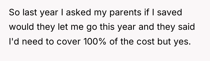 So last year I asked my parents if I saved...
