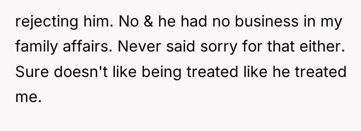 rejecting him. No & he had no business in my...