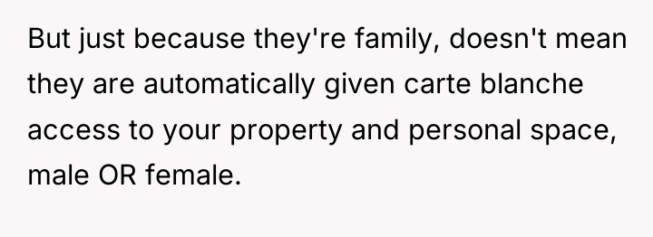 But just because they're family, doesn't mean they are automatically...