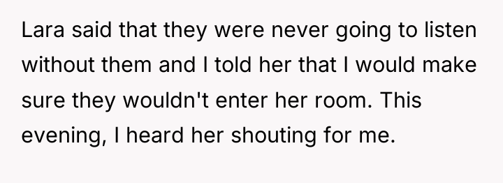 Lara said that they were never going to listen without...