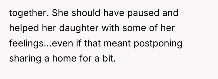 together. She should have paused and helped her daughter with...