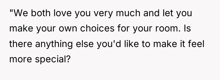 "We both love you very much and let you make...