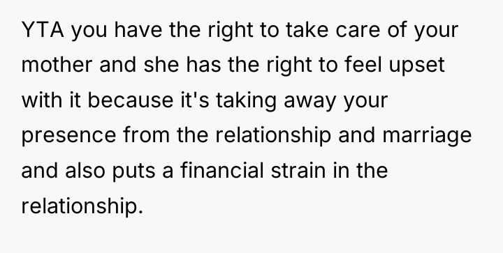 YTA you have the right to take care of your...