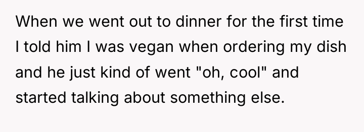 When we went out to dinner for the first time...