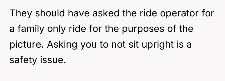 They should have asked the ride operator for a family...
