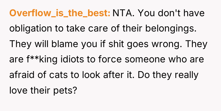 Overflow_is_the_best NTA. You don't have obligation to take care of...