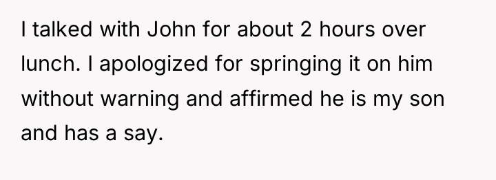 I talked with John for about 2 hours over lunch....