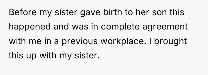 Before my sister gave birth to her son this happened...