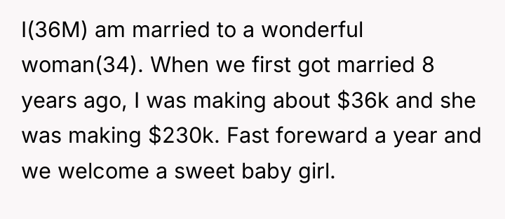 I(36M) am married to a wonderful woman(34). When we first...