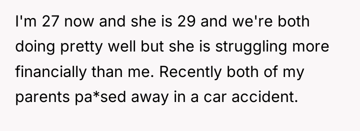 I'm 27 now and she is 29 and we're both...