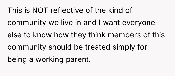 This is NOT reflective of the kind of community we...