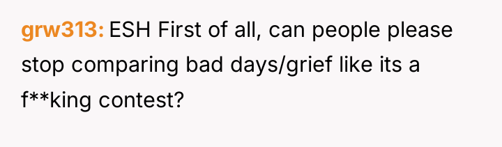grw313 ESH First of all, can people please stop comparing...
