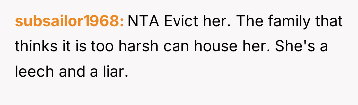 subsailor1968 NTA Evict her. The family that thinks it is...