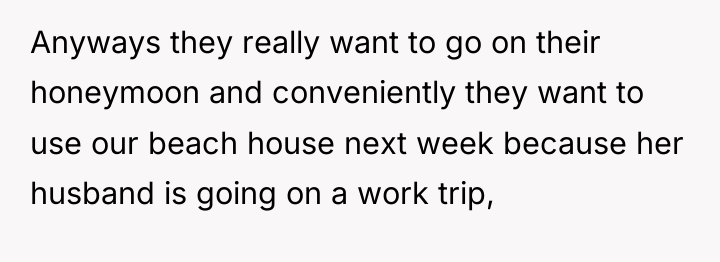 Anyways they really want to go on their honeymoon and...