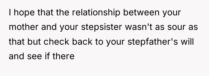 I hope that the relationship between your mother and your...