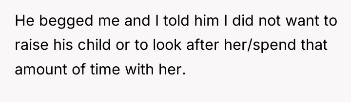 He begged me and I told him I did not...