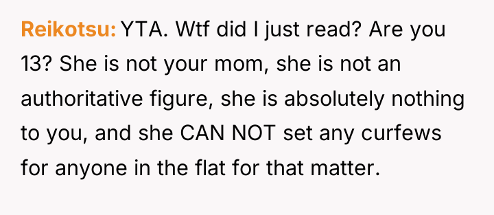 Reikotsu YTA. Wtf did I just read? Are you 13?...