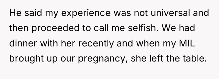 He said my experience was not universal and then proceeded...