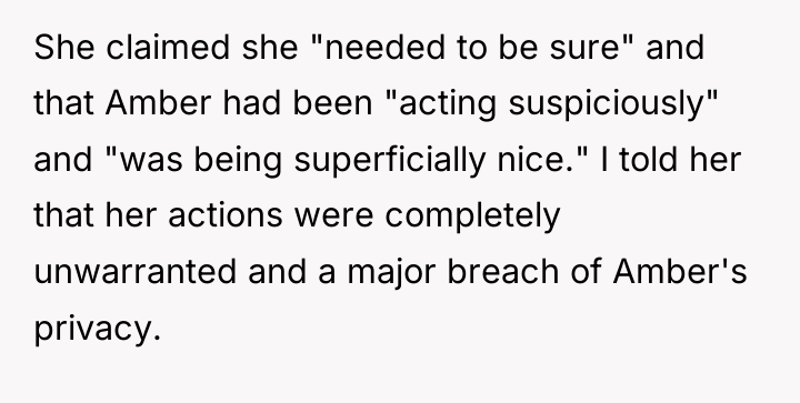 She claimed she "needed to be sure" and that Amber...