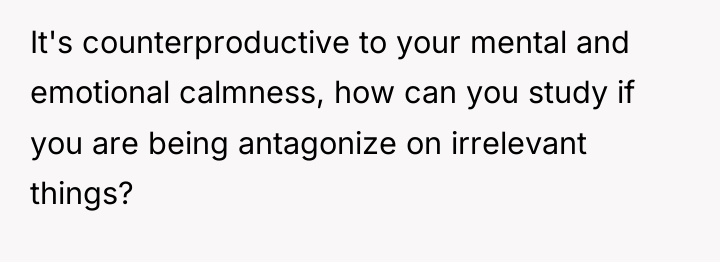 It's counterproductive to your mental and emotional calmness, how can...