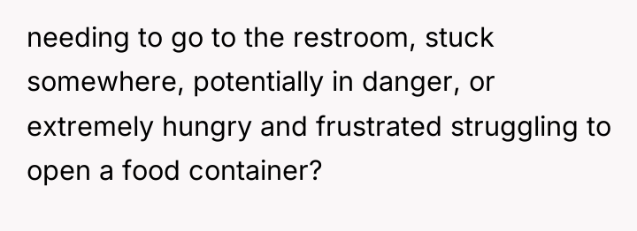 needing to go to the restroom, stuck somewhere, potentially in...