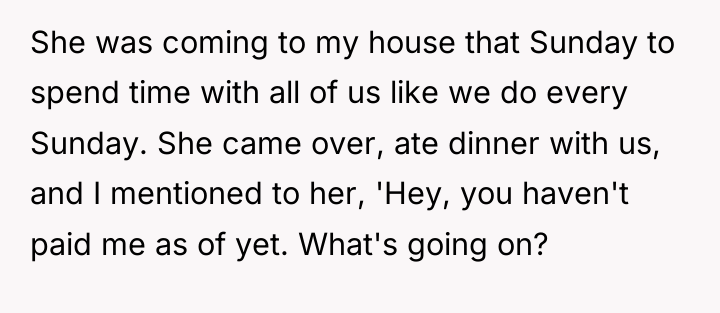 She was coming to my house that Sunday to spend...
