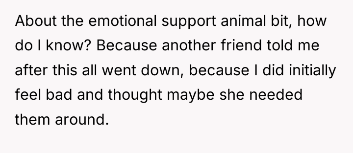 About the emotional support animal bit, how do I know?...