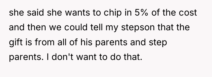 she said she wants to chip in 5% of the...