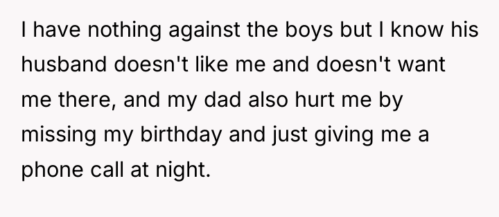 I have nothing against the boys but I know his...