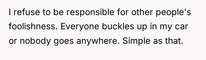 I refuse to be responsible for other people's foolishness. Everyone...