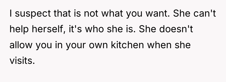 I suspect that is not what you want. She can't...