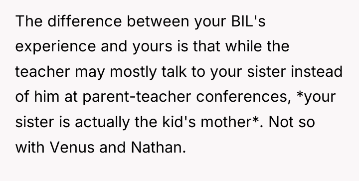 The difference between your BIL's experience and yours is that...