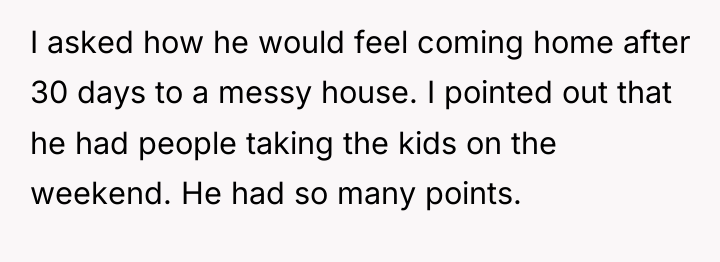 I asked how he would feel coming home after 30...