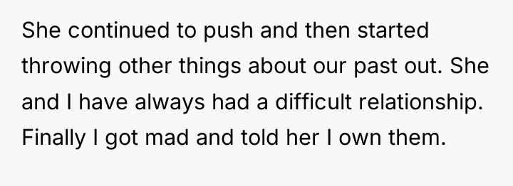 She continued to push and then started throwing other things...