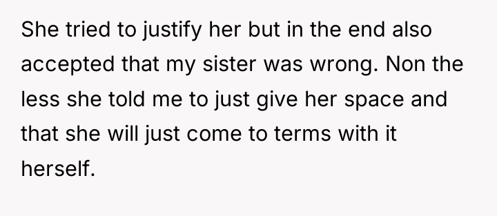 She tried to justify her but in the end also...