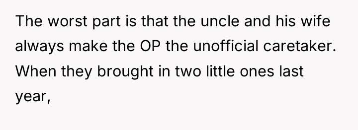 The worst part is that the uncle and his wife...