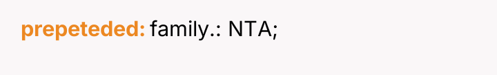 prepeteded family.: NTA;