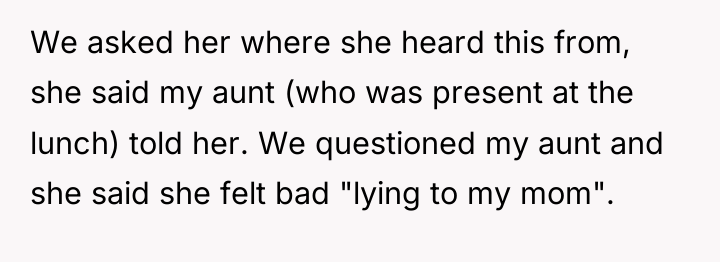 We asked her where she heard this from, she said...